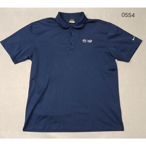 Nike Golf Dri Fit XL Navy Blue Button Collar Short Sleeve Shirt